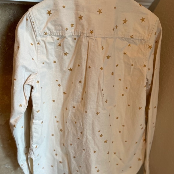 NWT J. Crew Ivory Gold Denim Shacket Shirt Western Holiday Party Casual XS - Picture 8 of 15